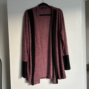 Maroon and Black Open Cardigan